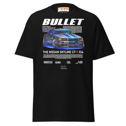Nissan Skyline GT - R R34 T-Shirt | JDM Car Tee - Black - T-Shirts Online