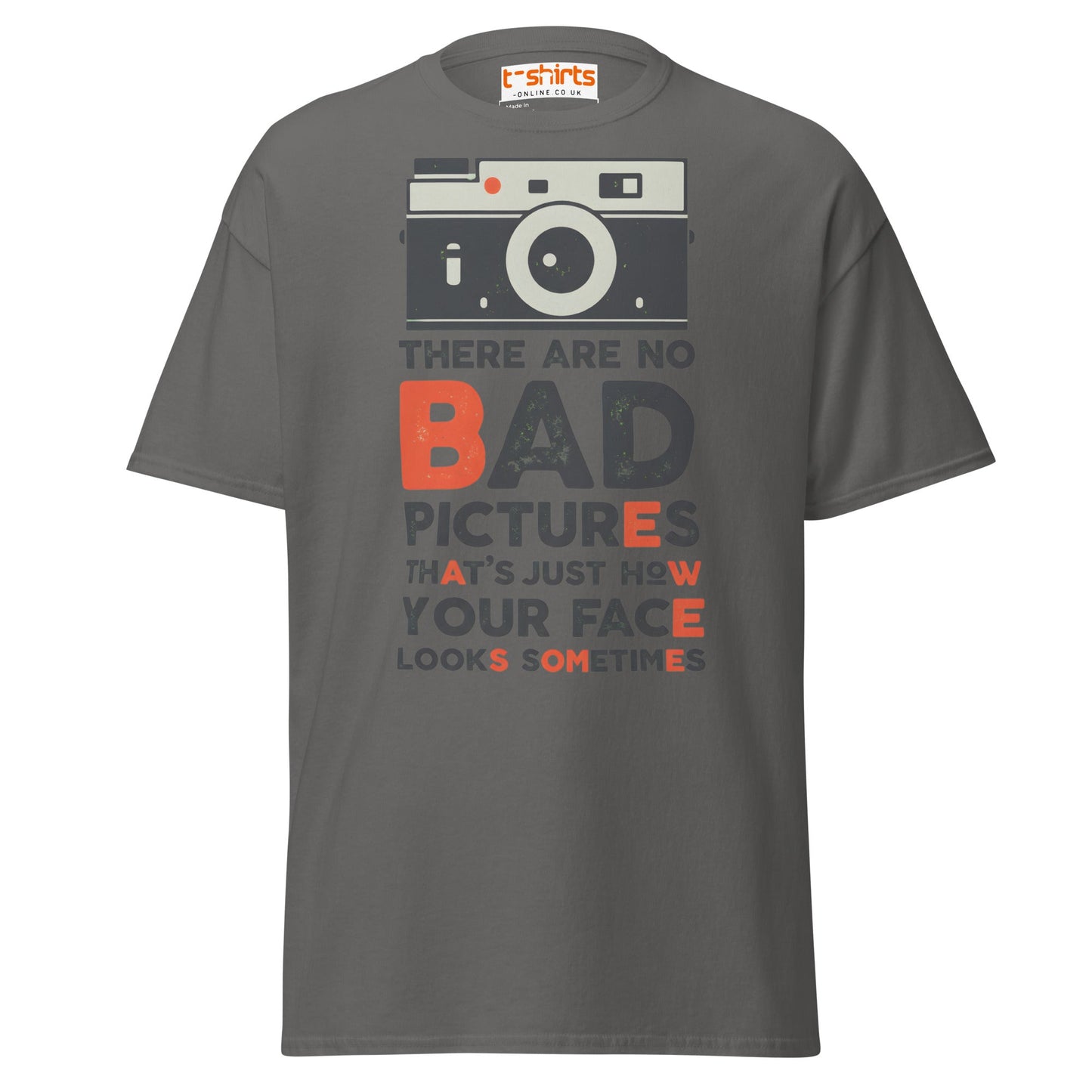 No Bad Pictures T-Shirt – Funny Photographer Quote Tee - Charcoal - T-Shirts Online