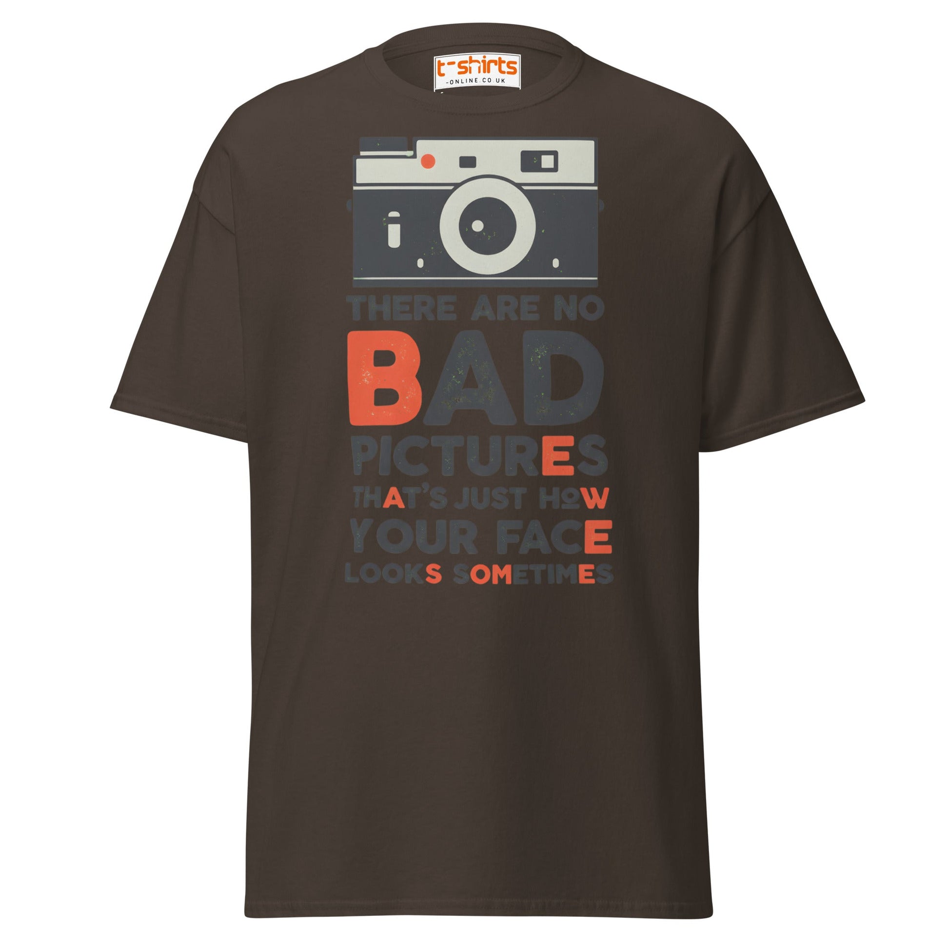 No Bad Pictures T-Shirt – Funny Photographer Quote Tee - Dark Chocolate - T-Shirts Online