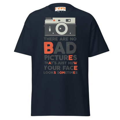 No Bad Pictures T-Shirt – Funny Photographer Quote Tee - Navy - T-Shirts Online