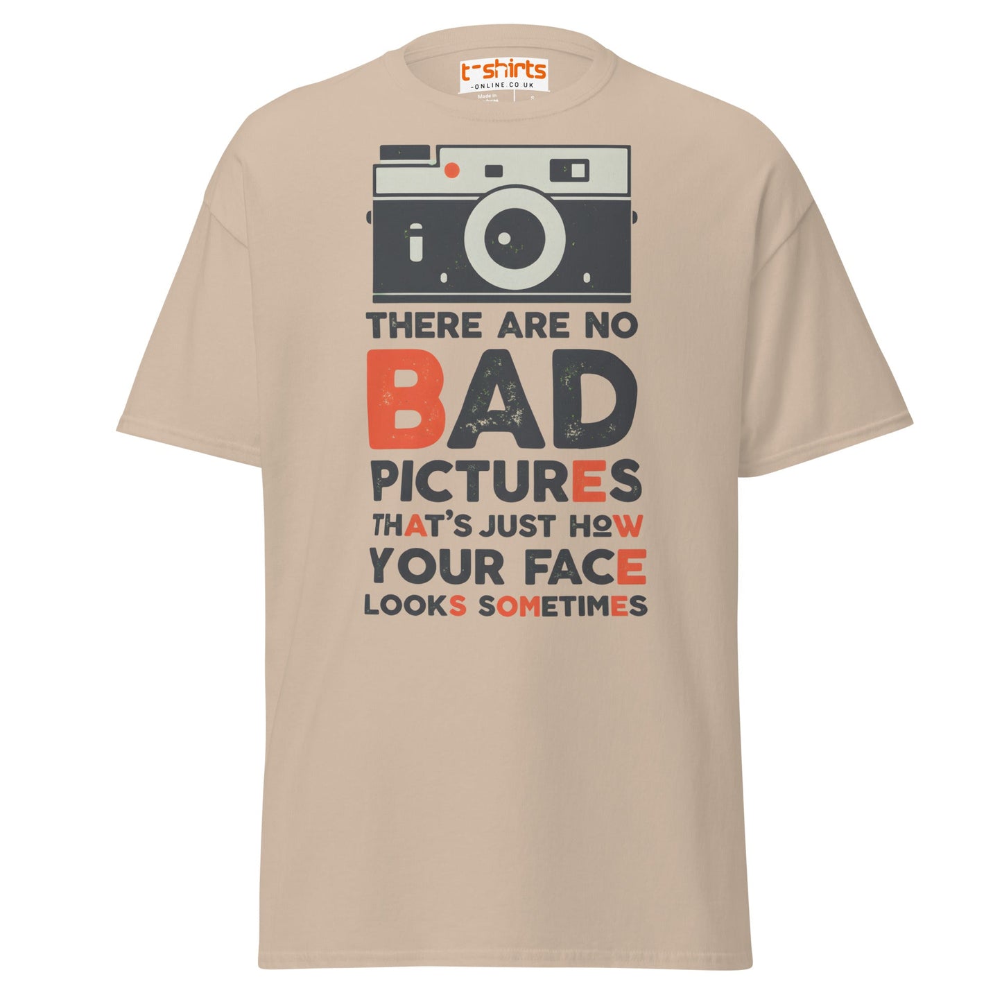 No Bad Pictures T-Shirt – Funny Photographer Quote Tee - Sand - T-Shirts Online