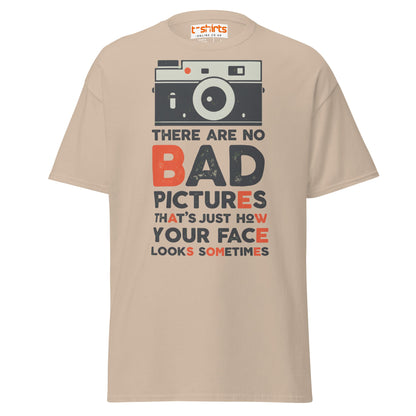No Bad Pictures T-Shirt – Funny Photographer Quote Tee - Sand - T-Shirts Online