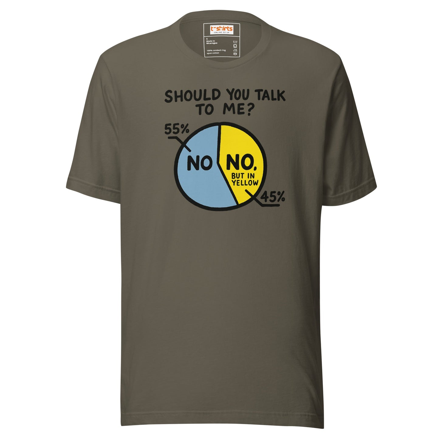 No Means No Pie Chart Funny T-Shirt - Army - T-Shirts Online