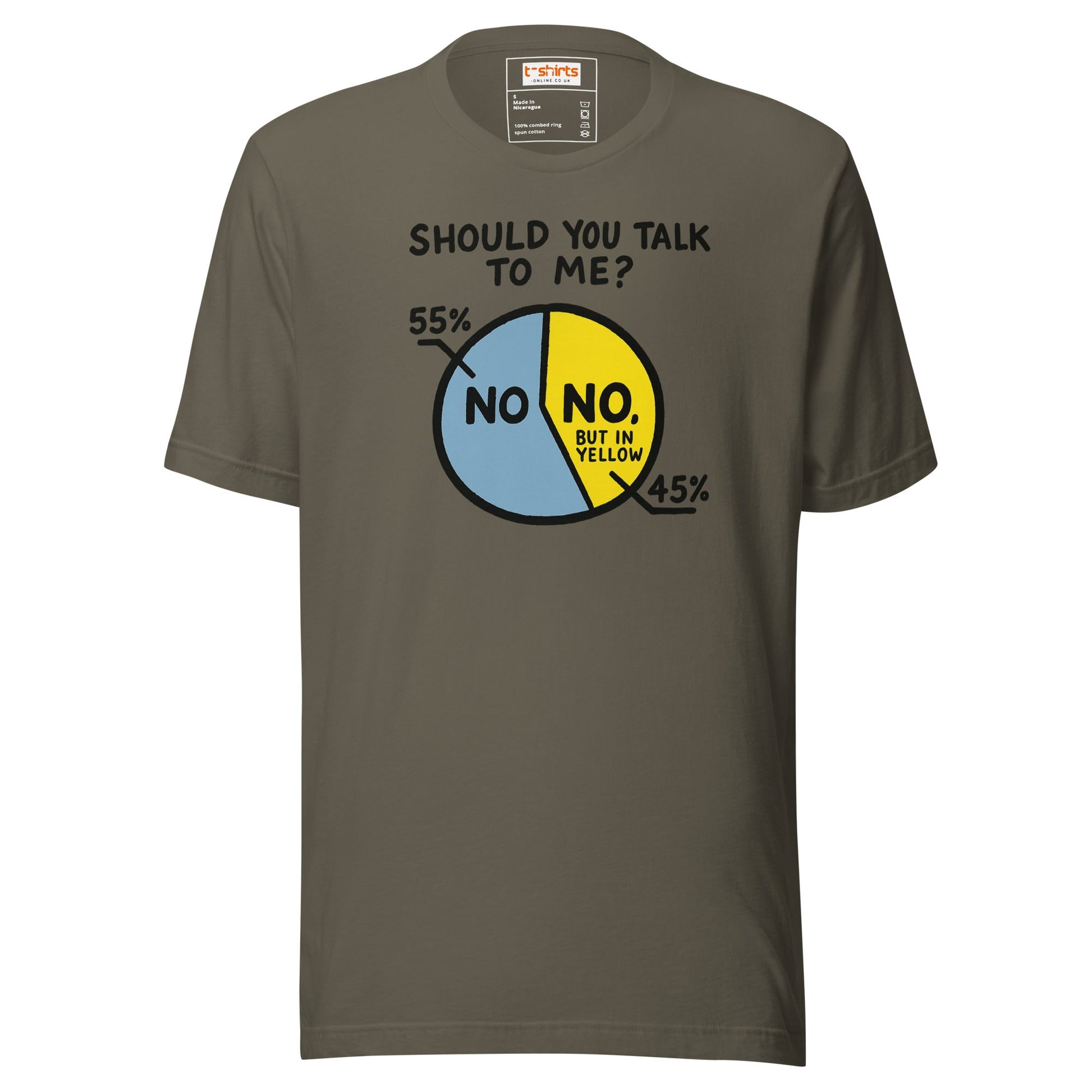 No Means No Pie Chart Funny T-Shirt - Army - T-Shirts Online