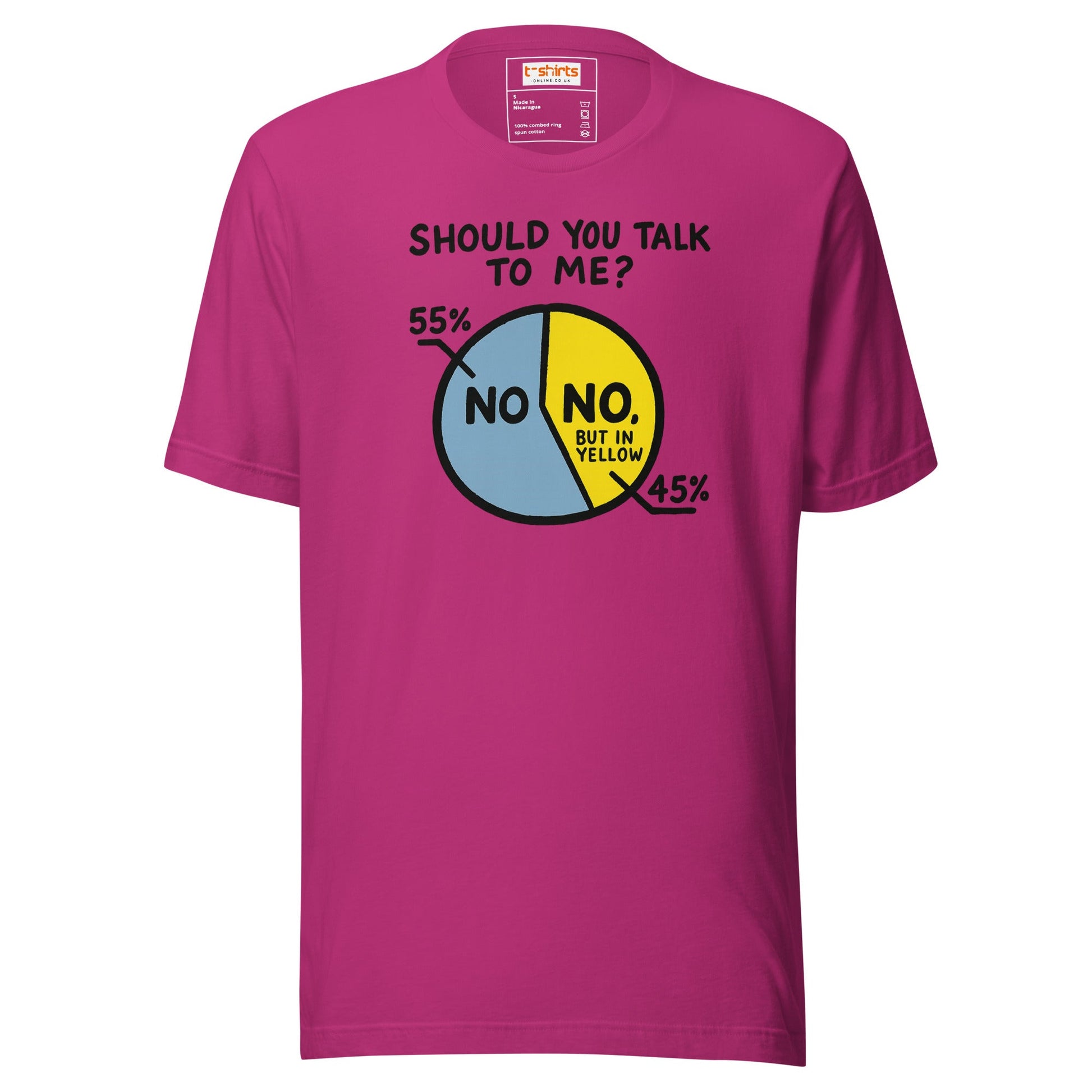 No Means No Pie Chart Funny T-Shirt - Berry - T-Shirts Online