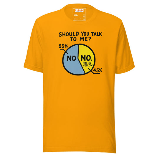 No Means No Pie Chart Funny T-Shirt - Gold - T-Shirts Online