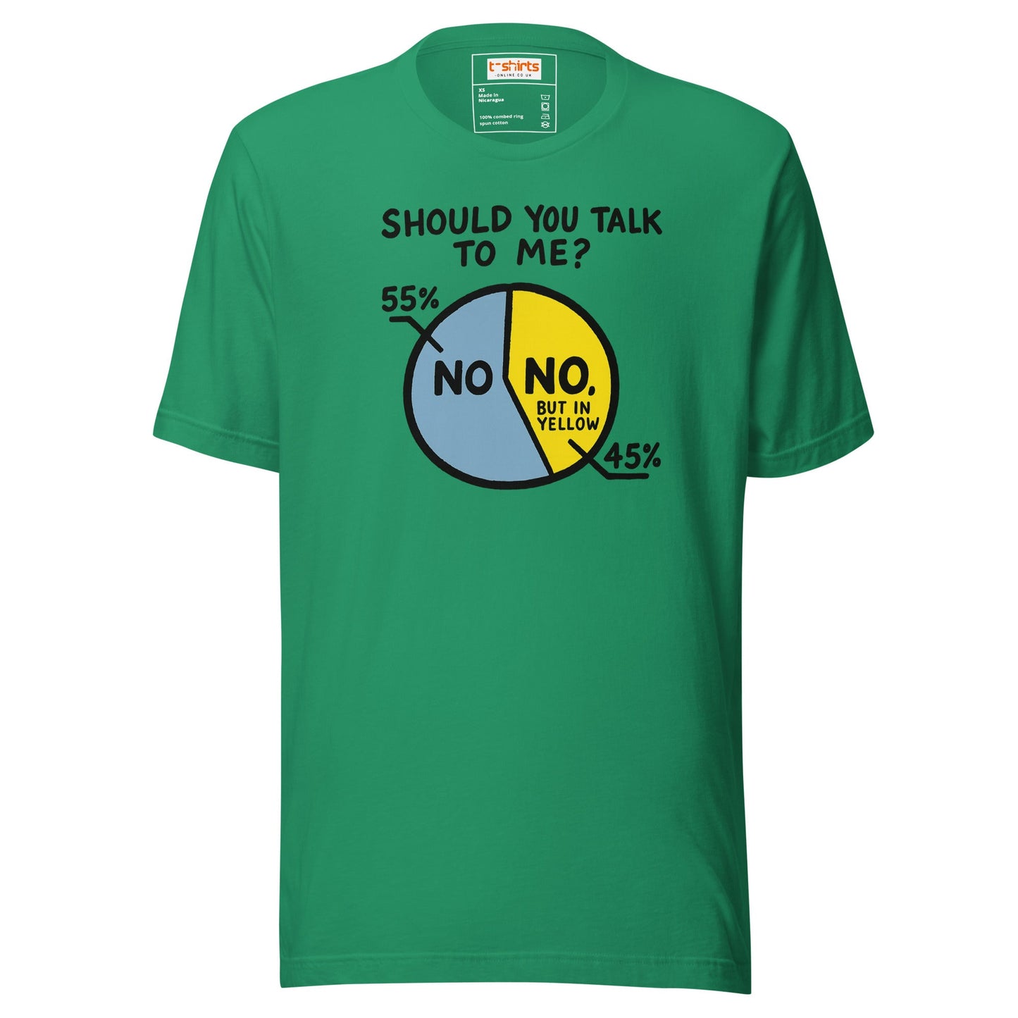 No Means No Pie Chart Funny T-Shirt - Kelly - T-Shirts Online