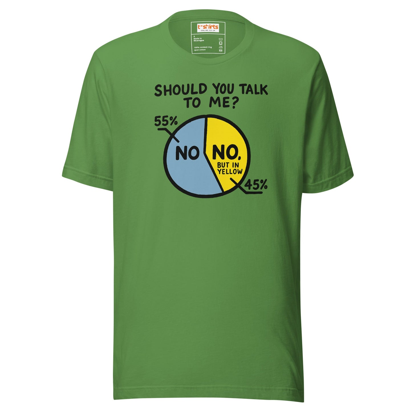 No Means No Pie Chart Funny T-Shirt - Leaf - T-Shirts Online