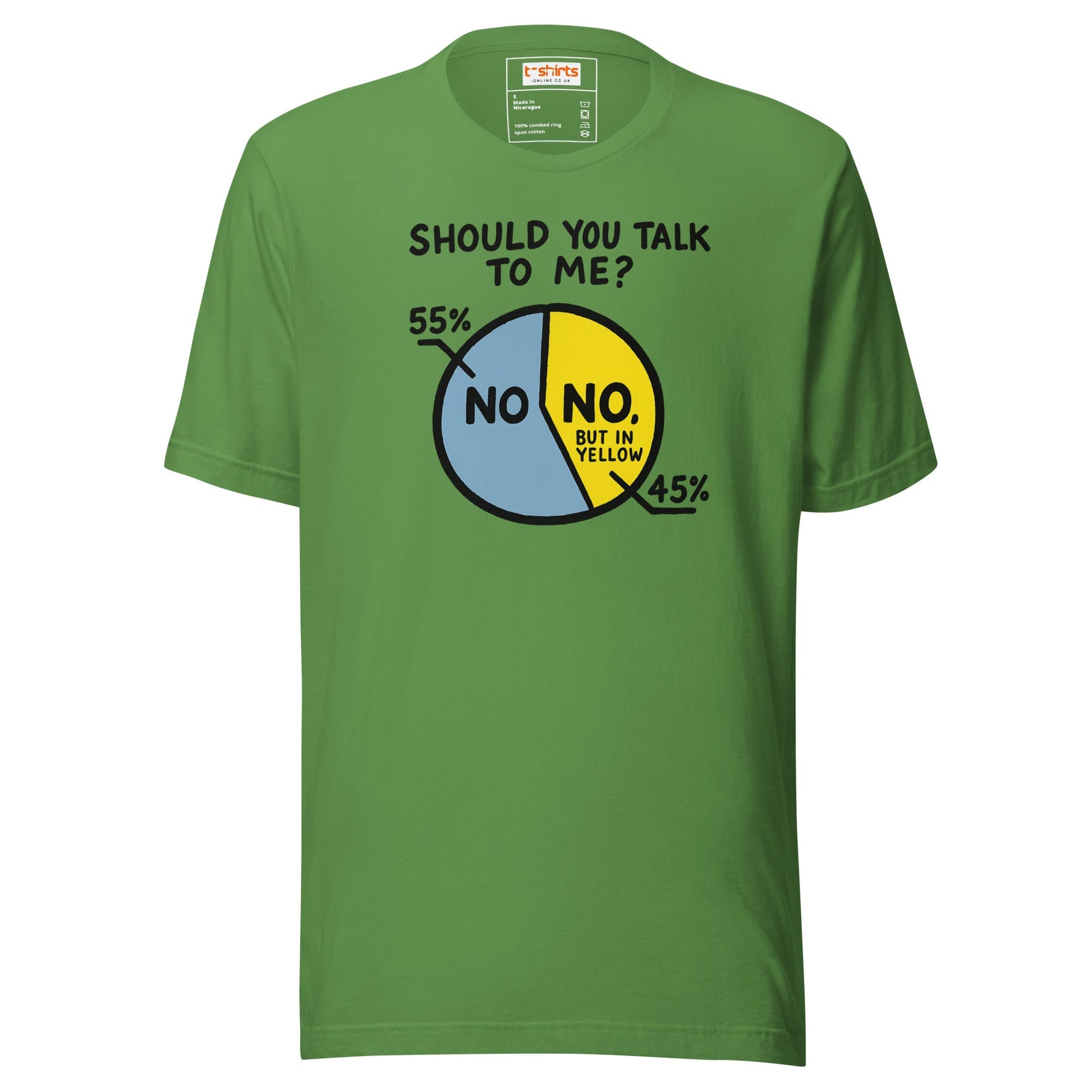 No Means No Pie Chart Funny T-Shirt - Leaf - T-Shirts Online