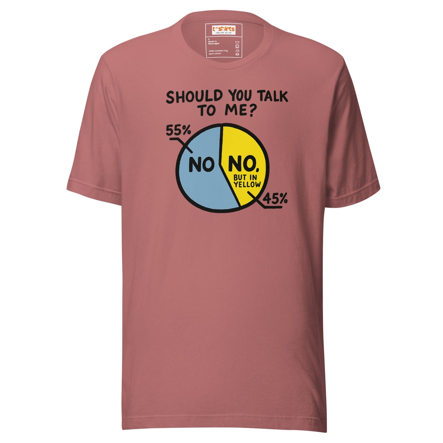 No Means No Pie Chart Funny T-Shirt - Mauve - T-Shirts Online
