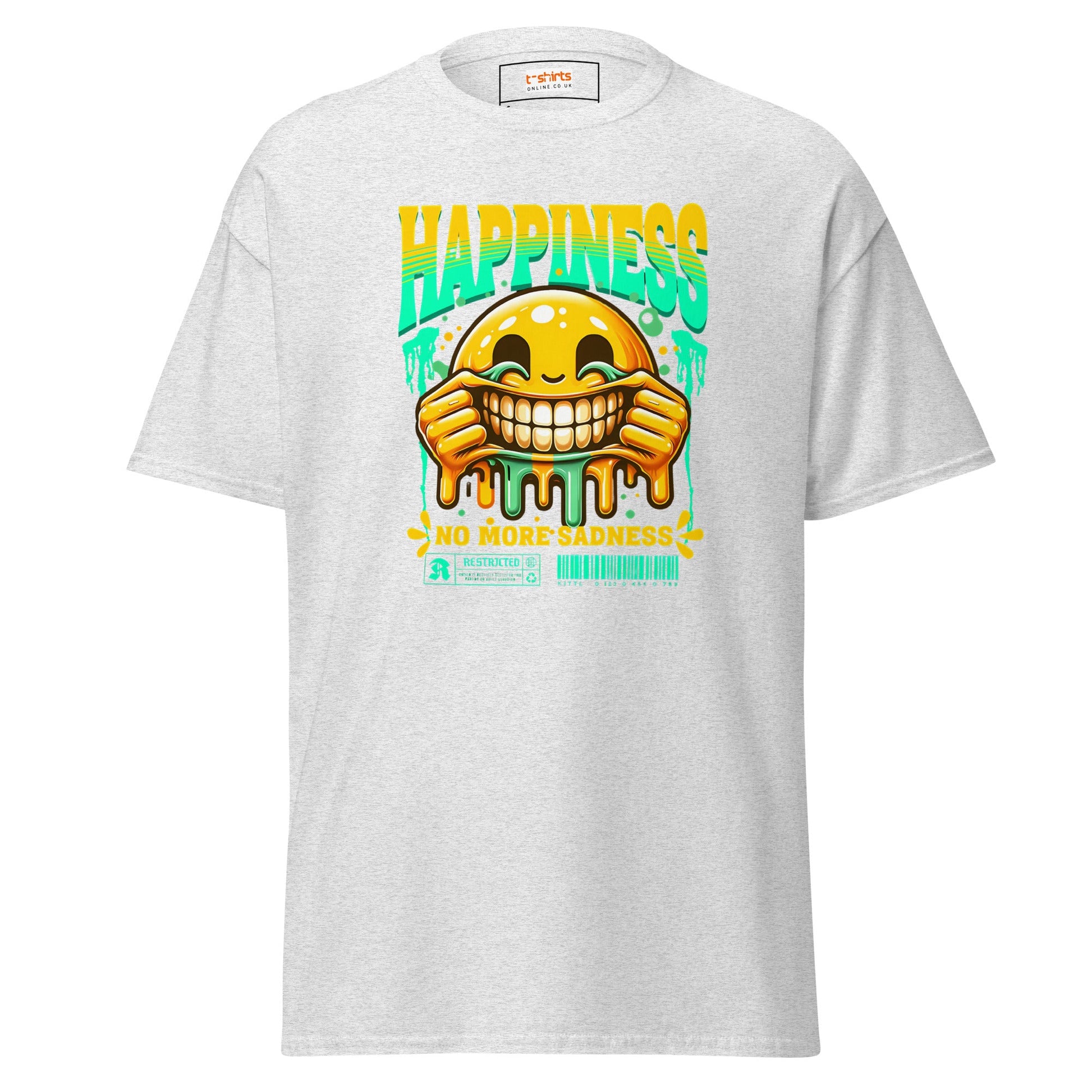 No More Sadness | Happiness T-Shirt - Ash - T-Shirts Online
