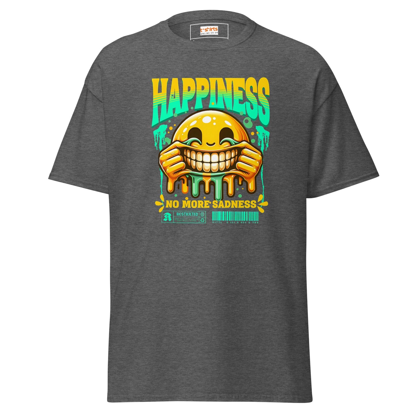 No More Sadness | Happiness T-Shirt - Dark Heather - T-Shirts Online
