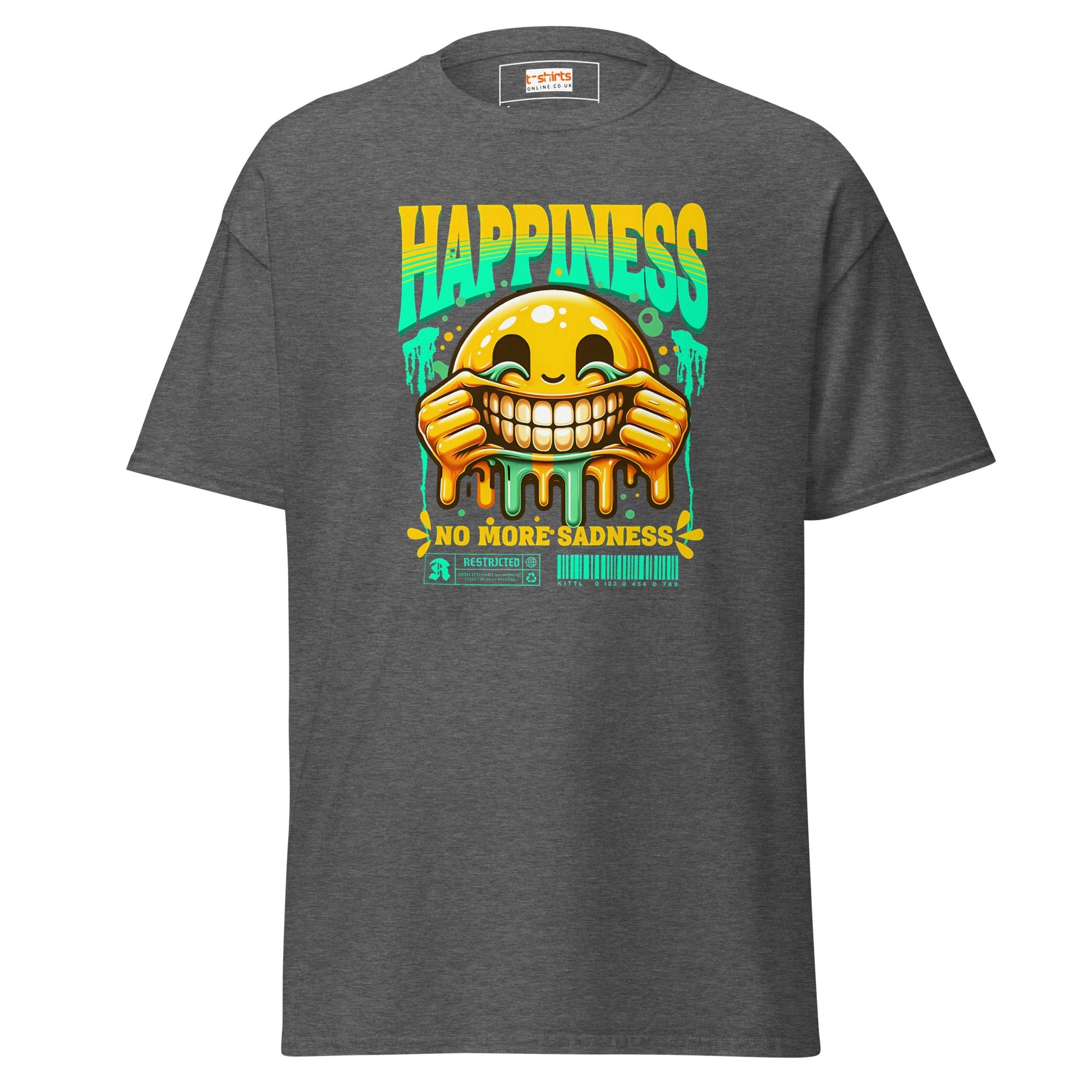 No More Sadness | Happiness T-Shirt - Dark Heather - T-Shirts Online