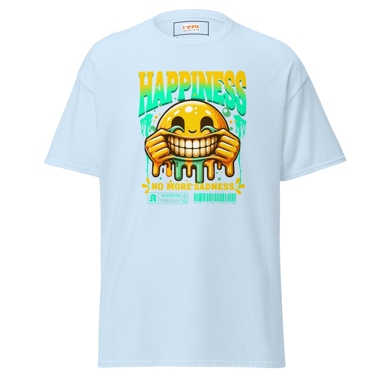 No More Sadness | Happiness T-Shirt - Light Blue - T-Shirts Online