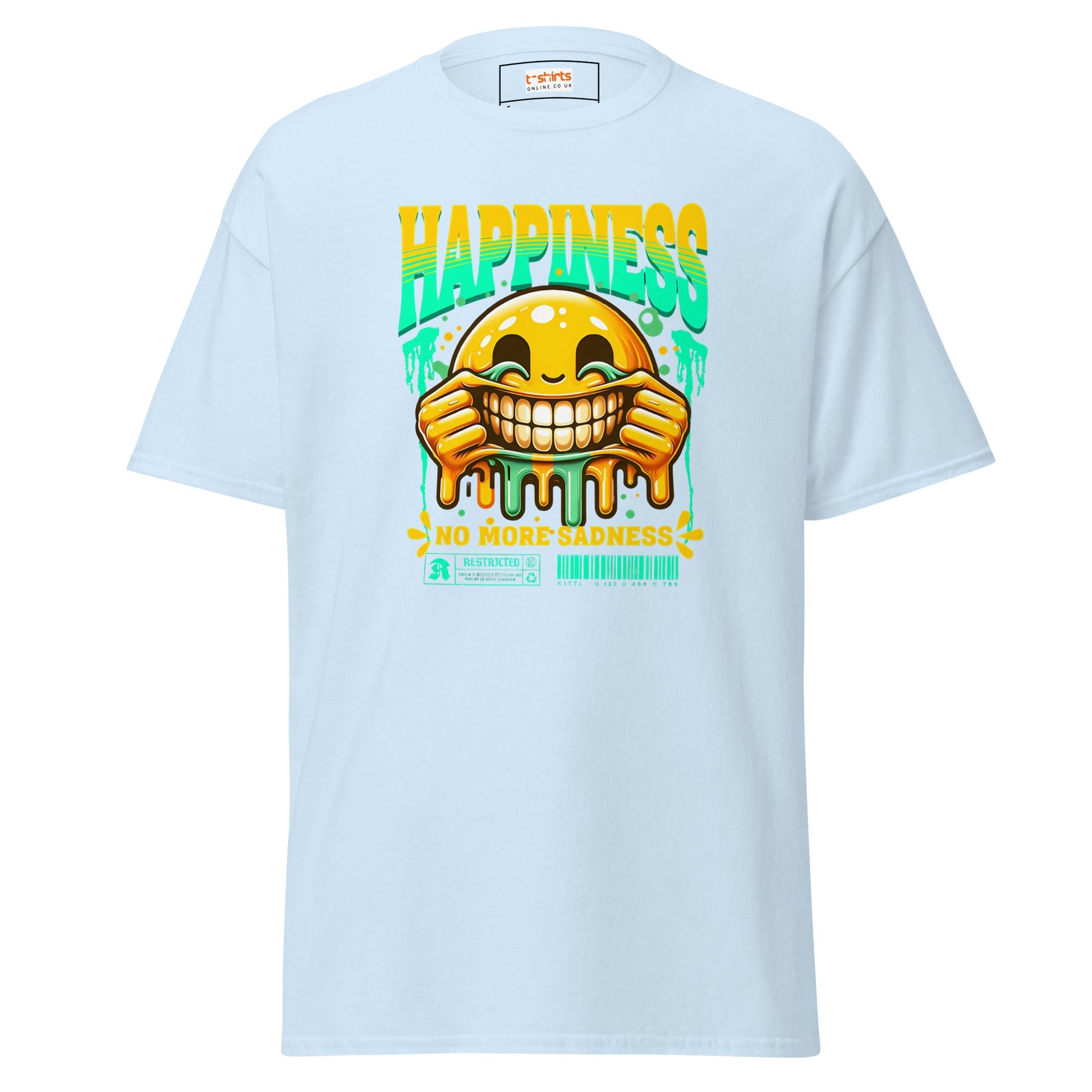 No More Sadness | Happiness T-Shirt - Light Blue - T-Shirts Online