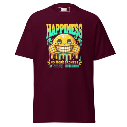 No More Sadness | Happiness T-Shirt - Maroon - T-Shirts Online