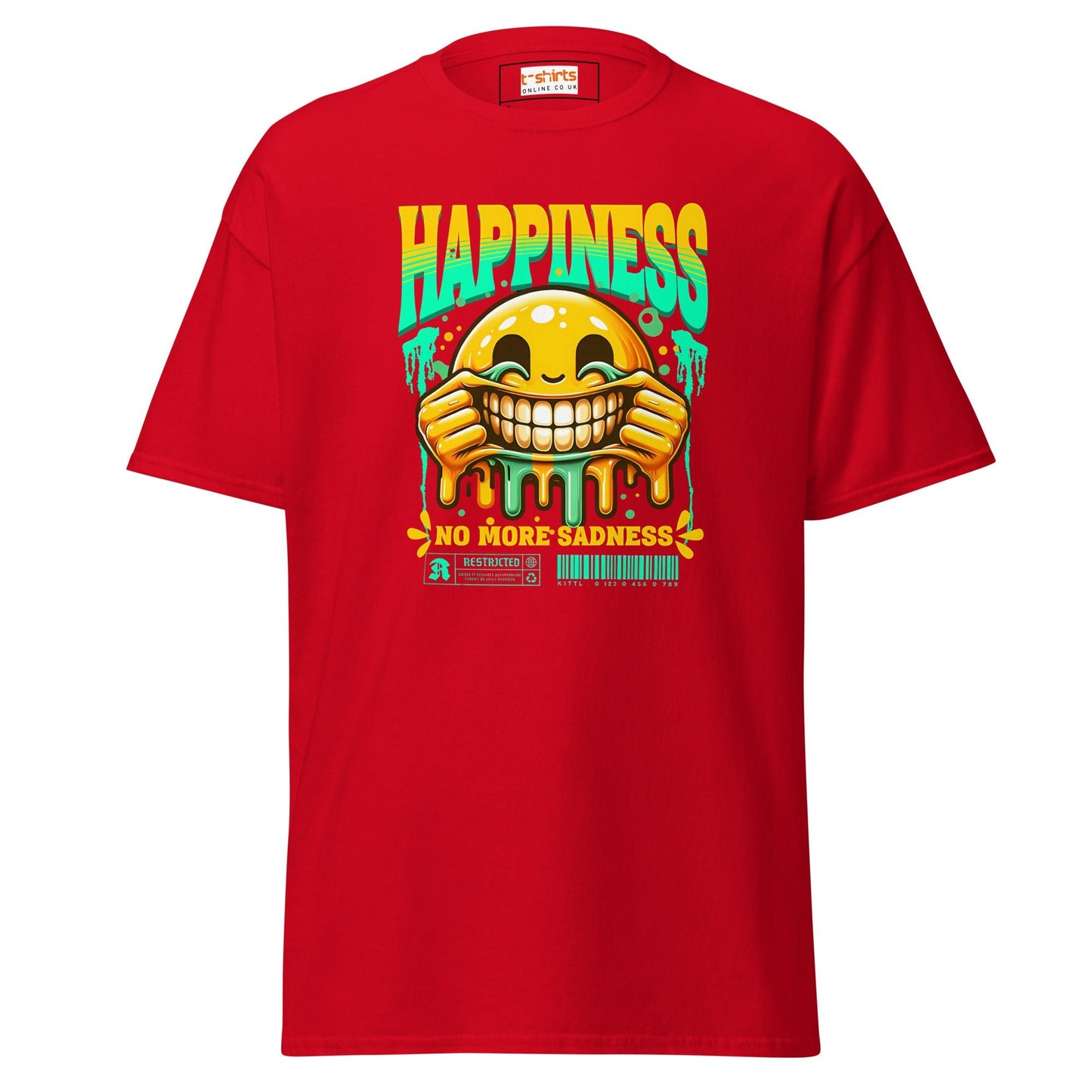 No More Sadness | Happiness T-Shirt - Red - T-Shirts Online