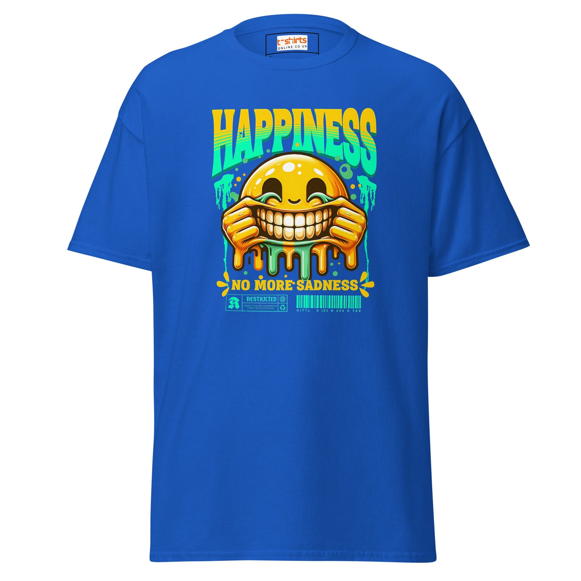 No More Sadness | Happiness T-Shirt - Royal - T-Shirts Online