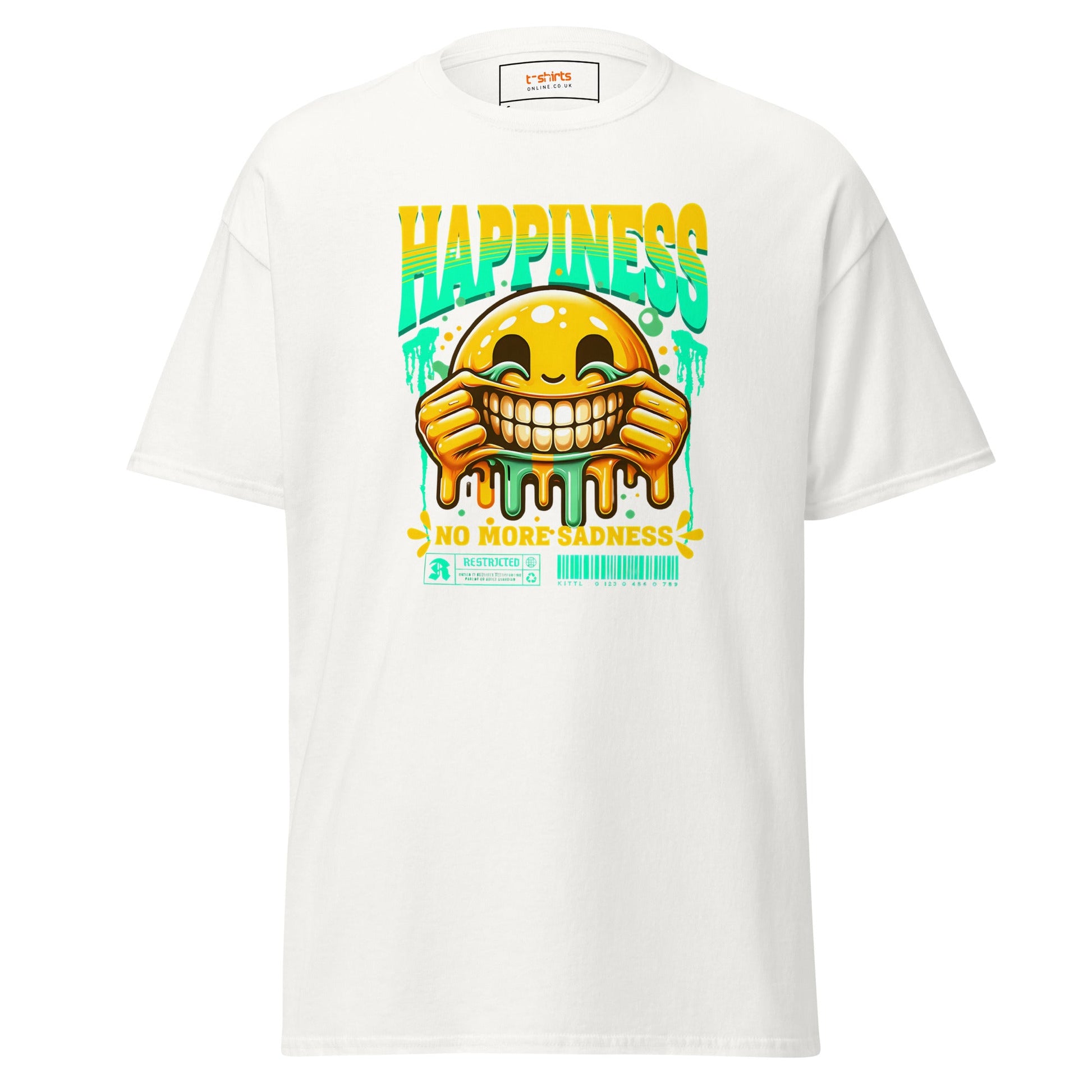 No More Sadness | Happiness T-Shirt - White - T-Shirts Online