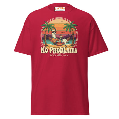 No Problama T-Shirt | Funny Llama Beach Vibes Tee - Cardinal - T-Shirts Online