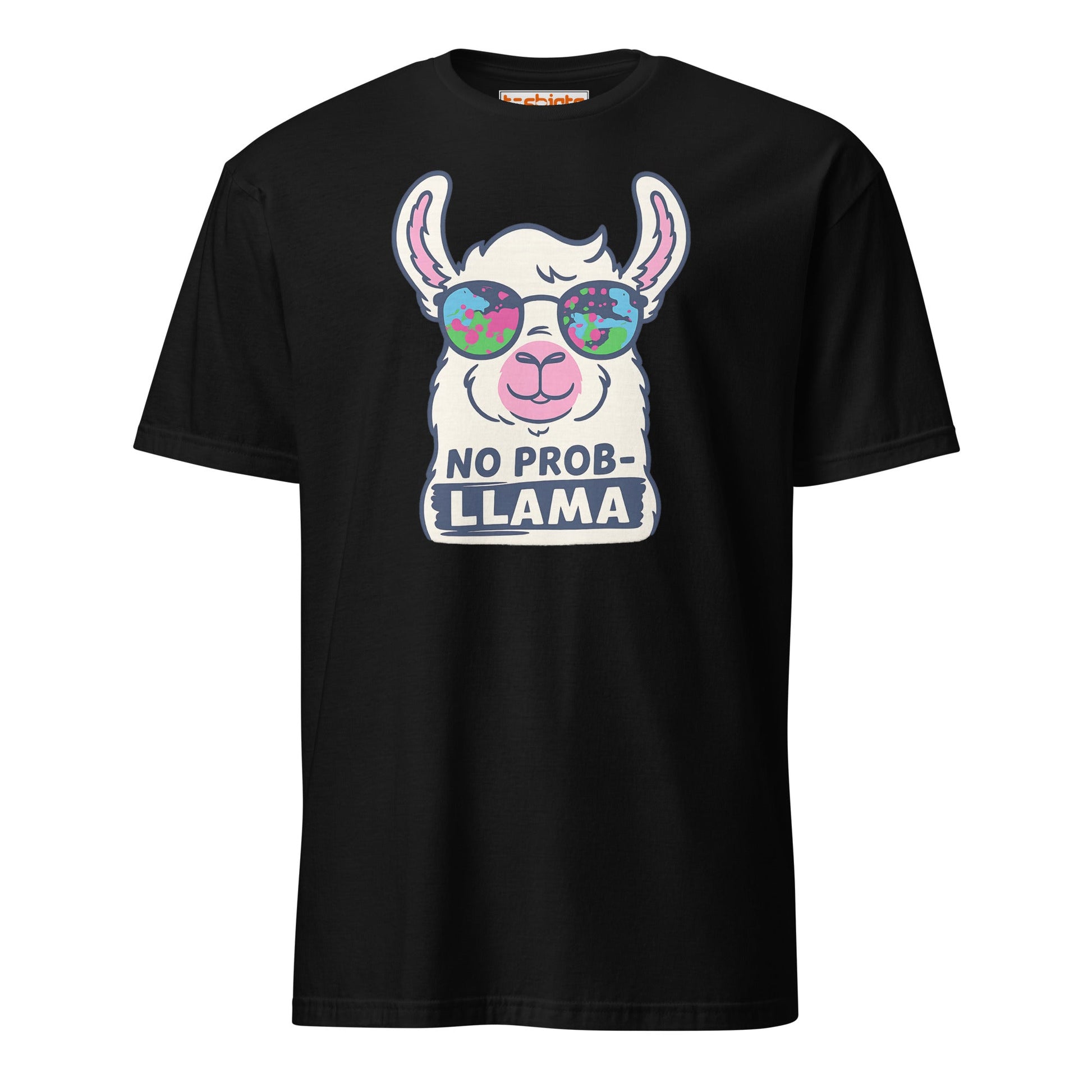 No Probllama Funny Llama T-Shirt - Black - T-Shirts Online