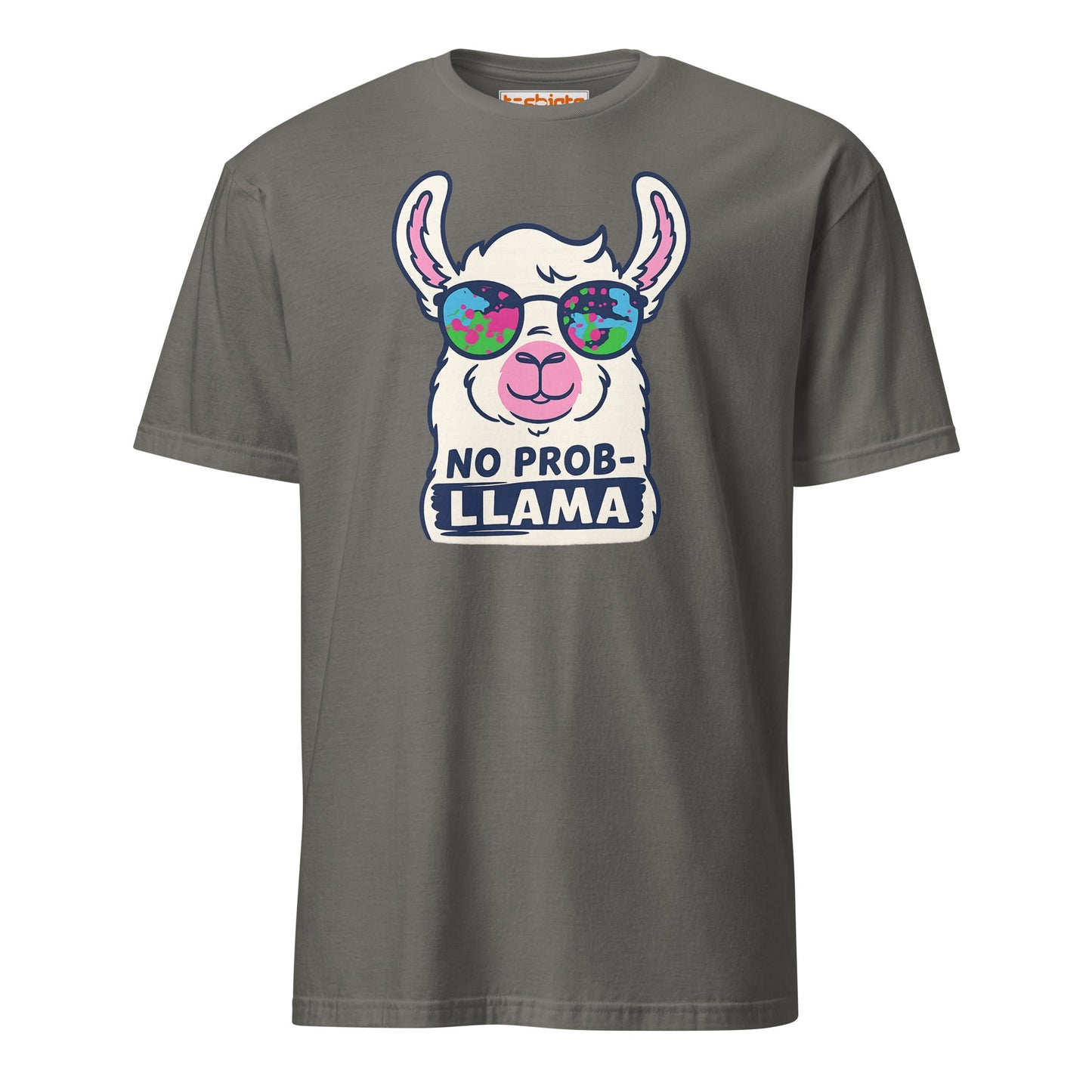 No Probllama Funny Llama T-Shirt - Charcoal - T-Shirts Online