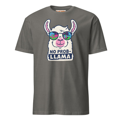 No Probllama Funny Llama T-Shirt - Charcoal - T-Shirts Online