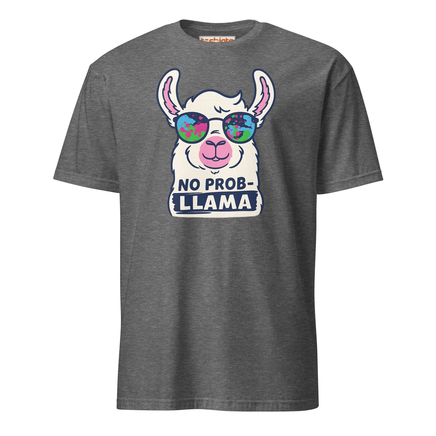 No Probllama Funny Llama T-Shirt - Graphite Heather - T-Shirts Online