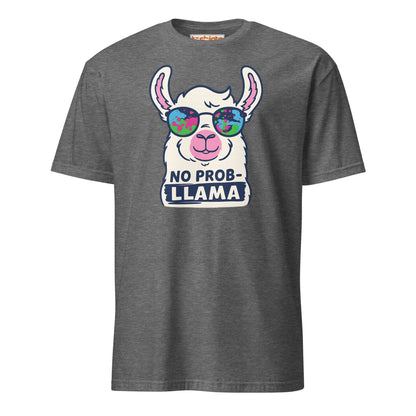 No Probllama Funny Llama T-Shirt - Graphite Heather - T-Shirts Online
