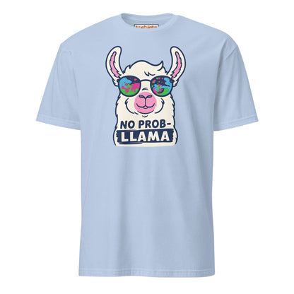 No Probllama Funny Llama T-Shirt - Light Blue - T-Shirts Online