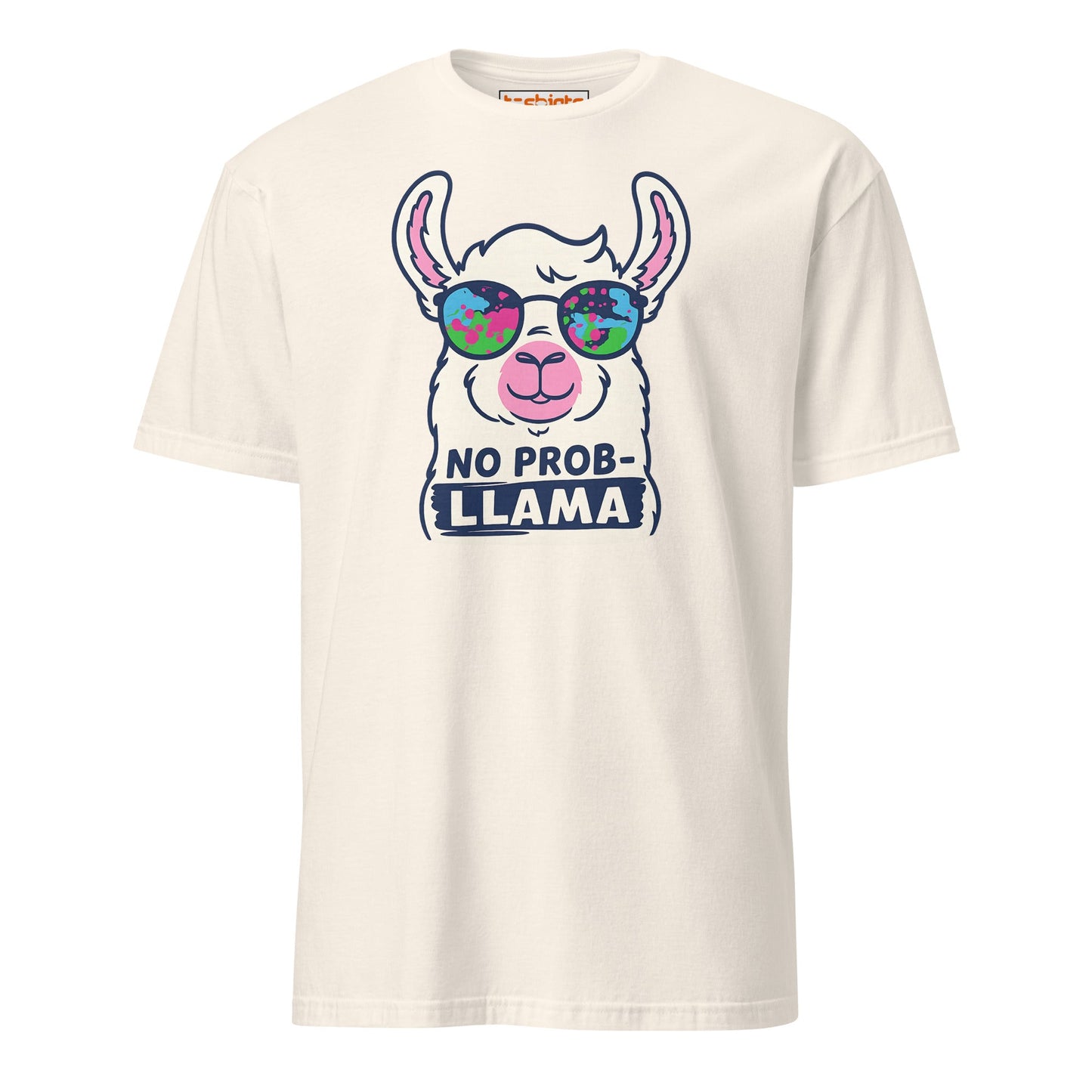 No Probllama Funny Llama T-Shirt - Natural - T-Shirts Online