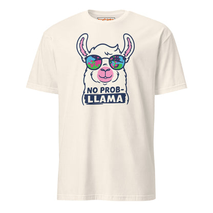 No Probllama Funny Llama T-Shirt - Natural - T-Shirts Online