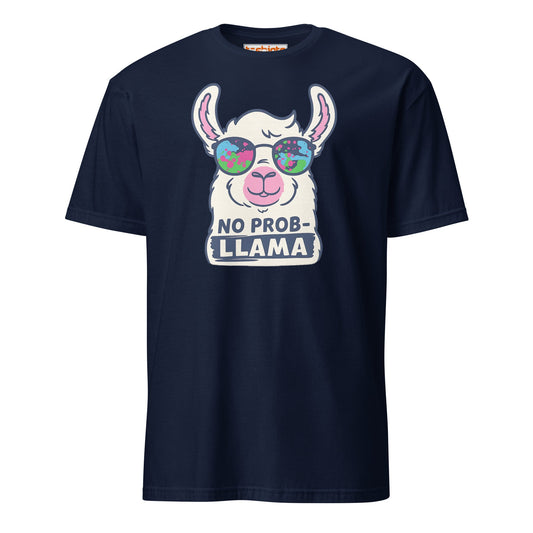 No Probllama Funny Llama T-Shirt - Navy - T-Shirts Online