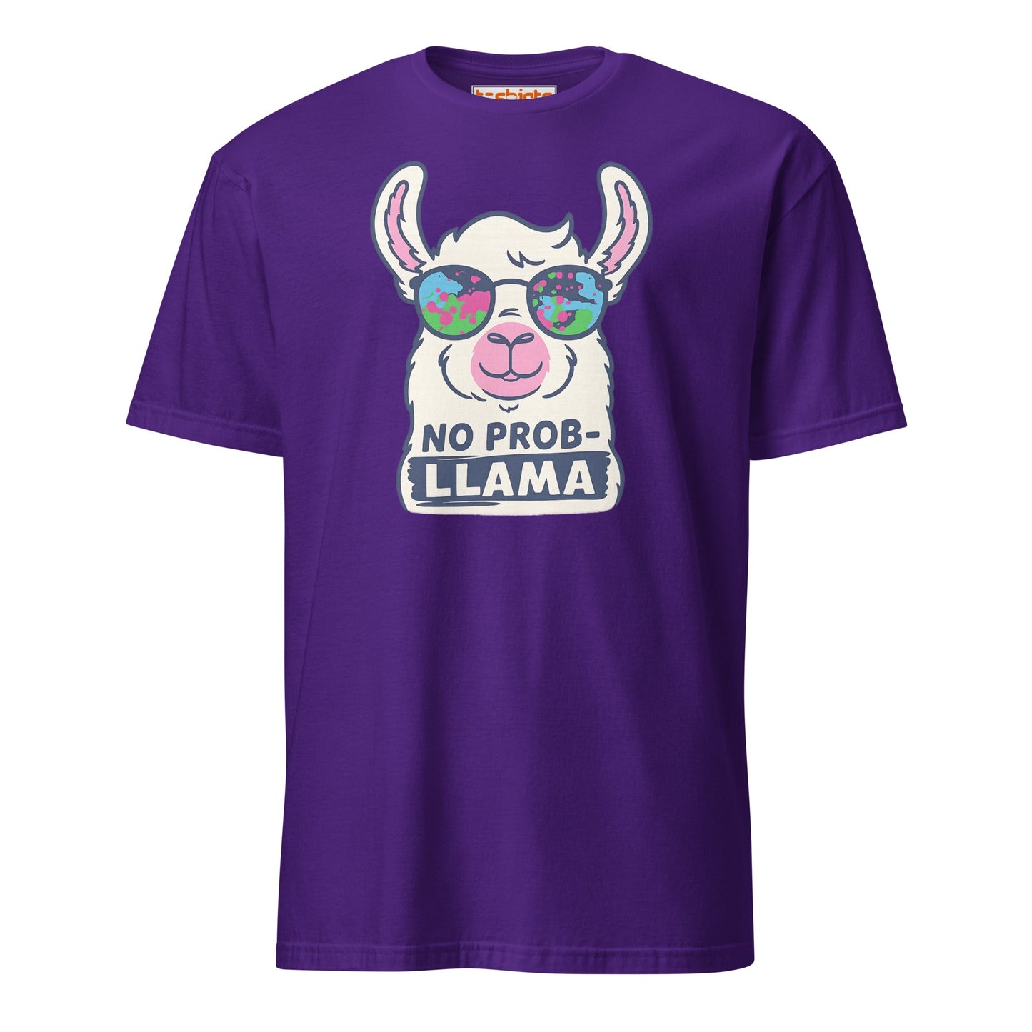No Probllama Funny Llama T-Shirt - Purple - T-Shirts Online