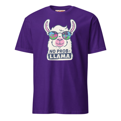 No Probllama Funny Llama T-Shirt - Purple - T-Shirts Online