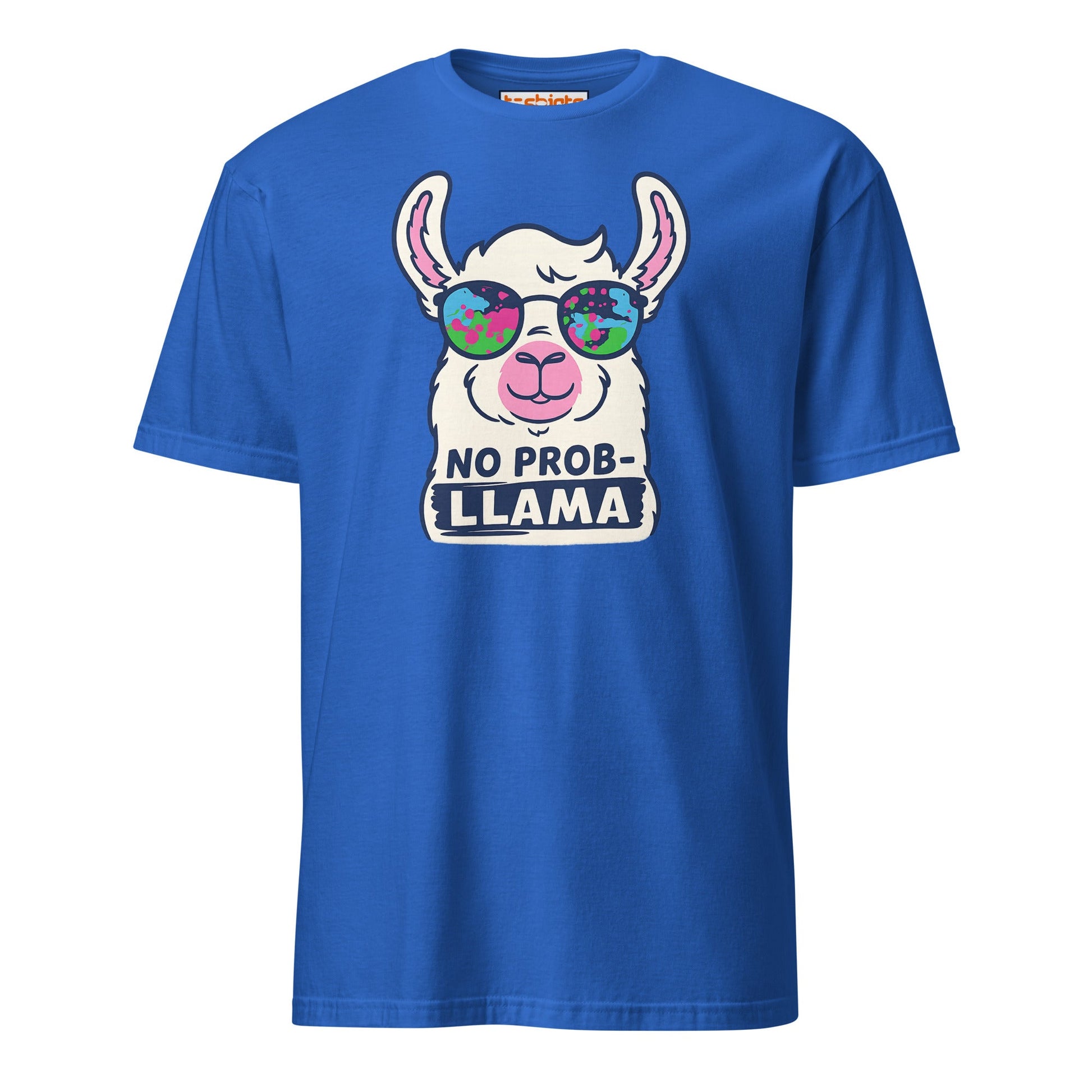 No Probllama Funny Llama T-Shirt - Royal - T-Shirts Online