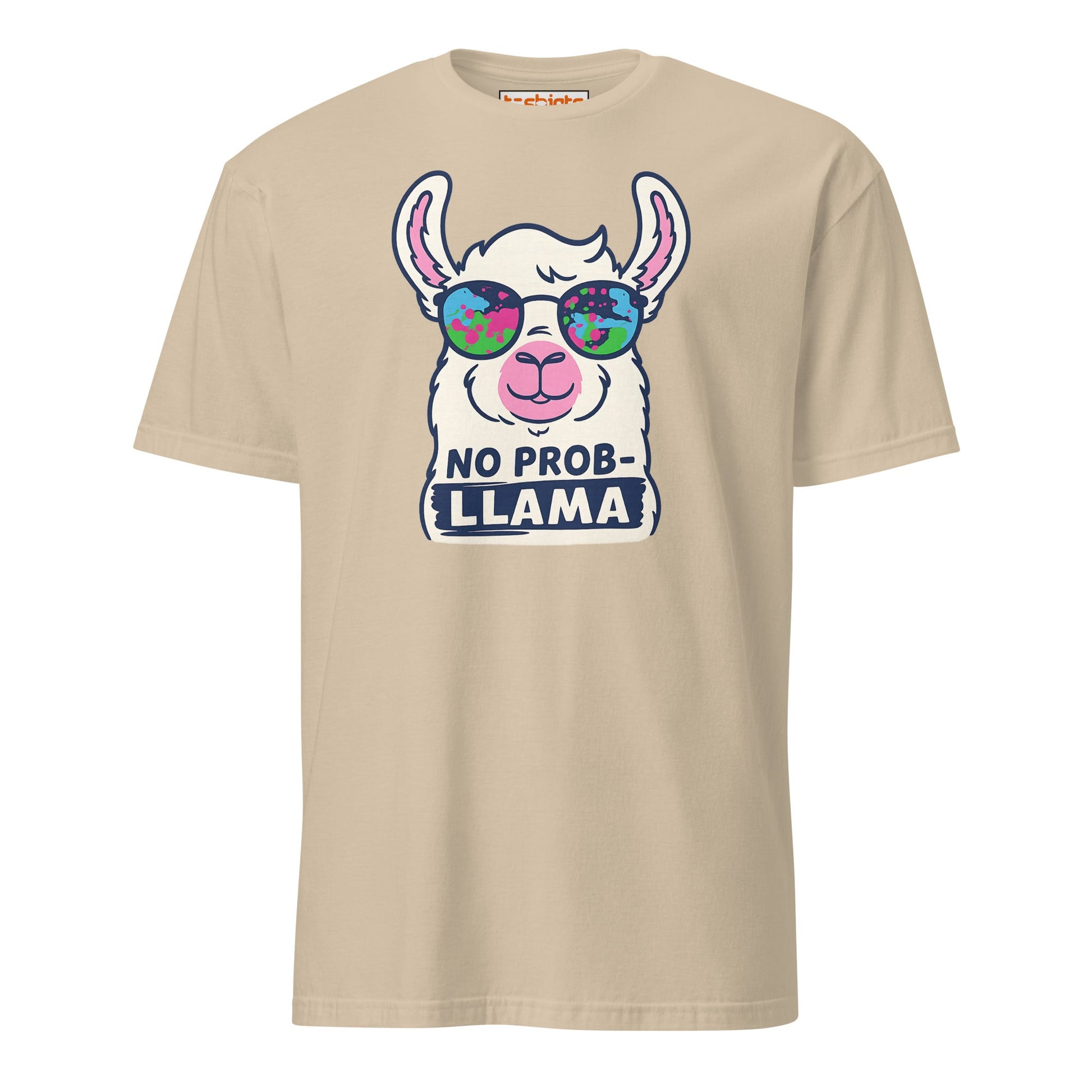No Probllama Funny Llama T-Shirt - Sand - T-Shirts Online