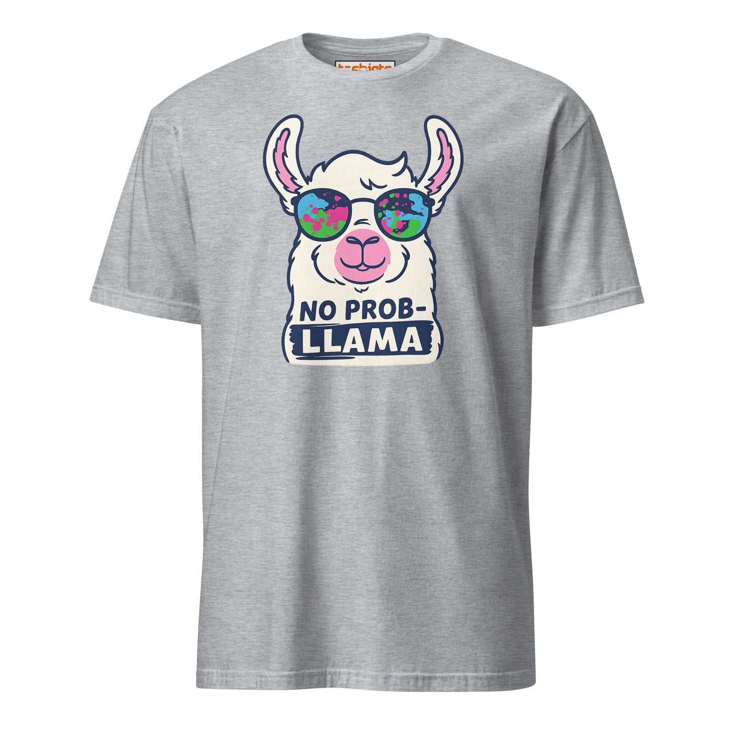 No Probllama Funny Llama T-Shirt - Sport Grey - T-Shirts Online