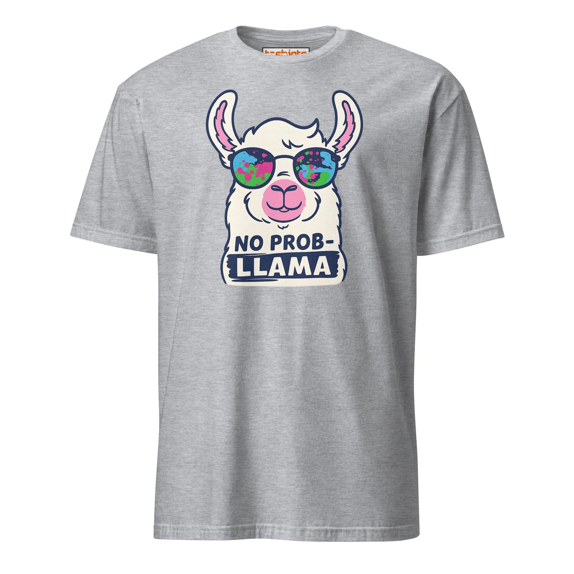 No Probllama Funny Llama T-Shirt - Sport Grey - T-Shirts Online