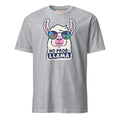 No Probllama Funny Llama T-Shirt - Sport Grey - T-Shirts Online