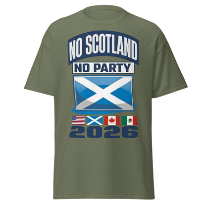 No Scotland No Party 2026 T-Shirt - Football Fan Tee - Military Green - T-Shirts Online