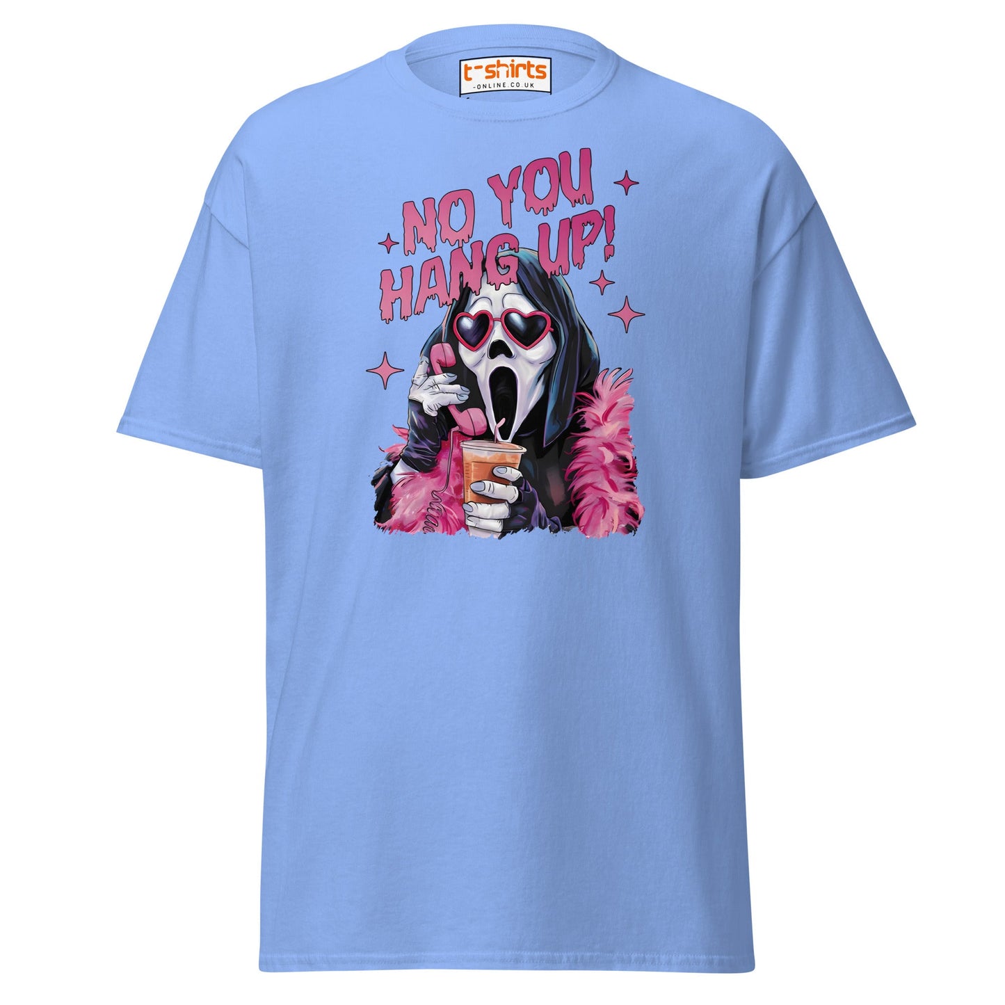No You Hang Up Ghostface T-Shirt - Carolina Blue - T-Shirts Online