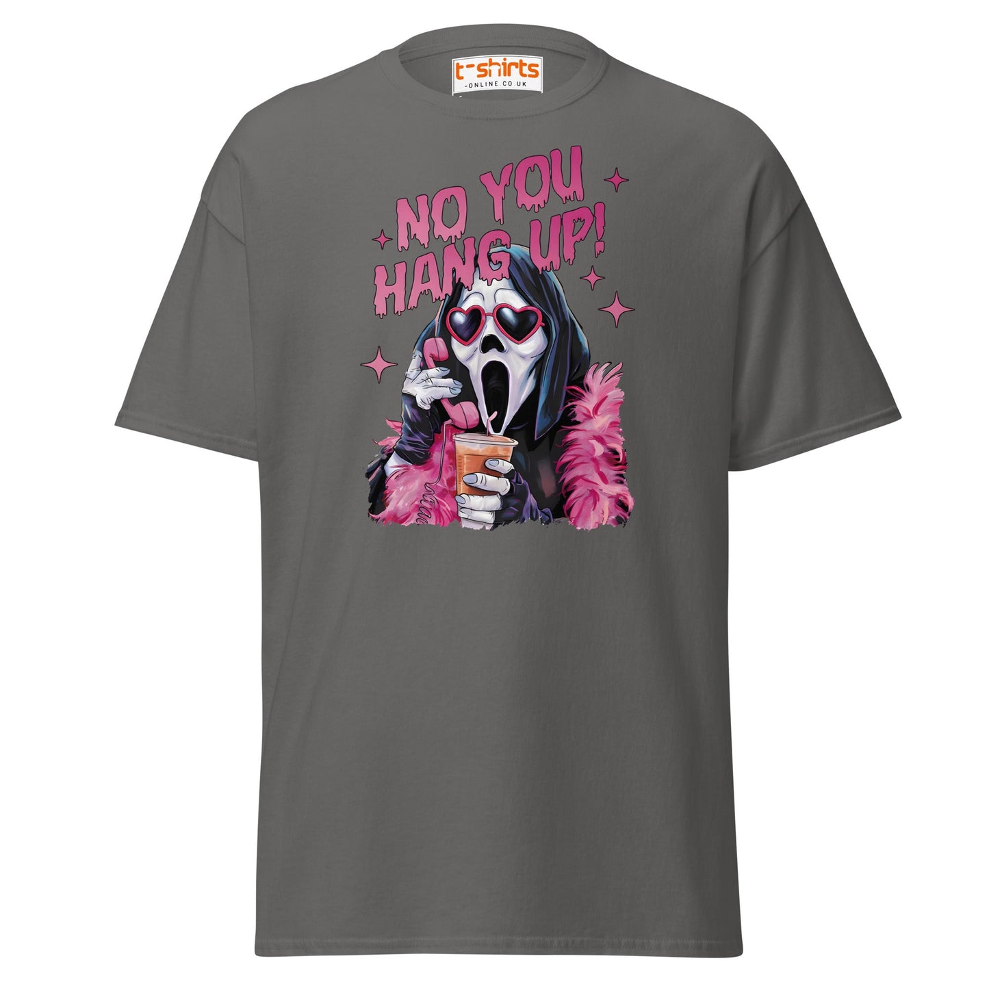 No You Hang Up Ghostface T-Shirt - Charcoal - T-Shirts Online