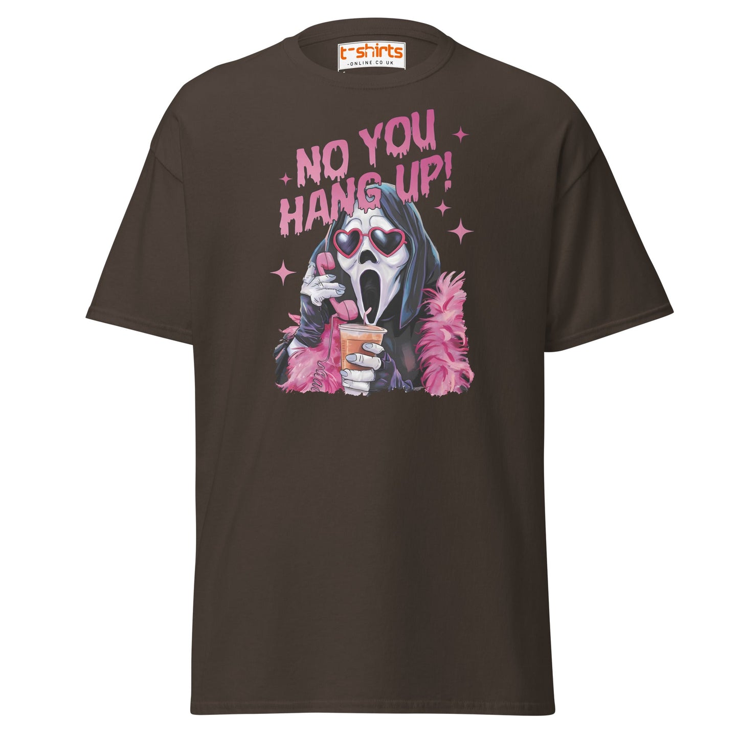 No You Hang Up Ghostface T-Shirt - Dark Chocolate - T-Shirts Online