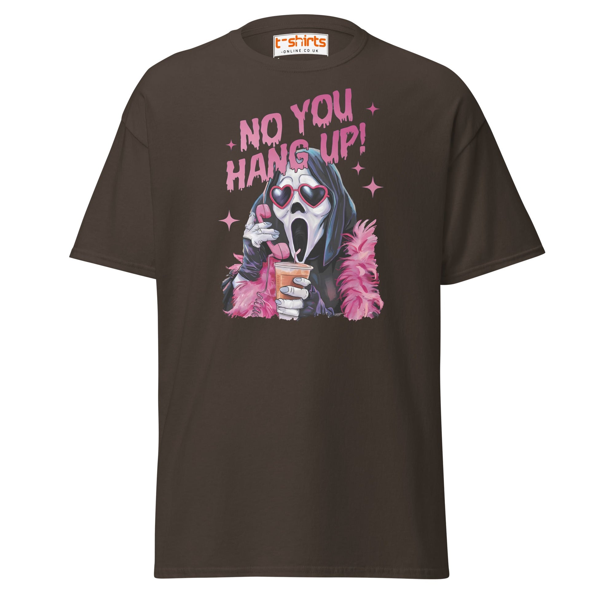 No You Hang Up Ghostface T-Shirt - Dark Chocolate - T-Shirts Online
