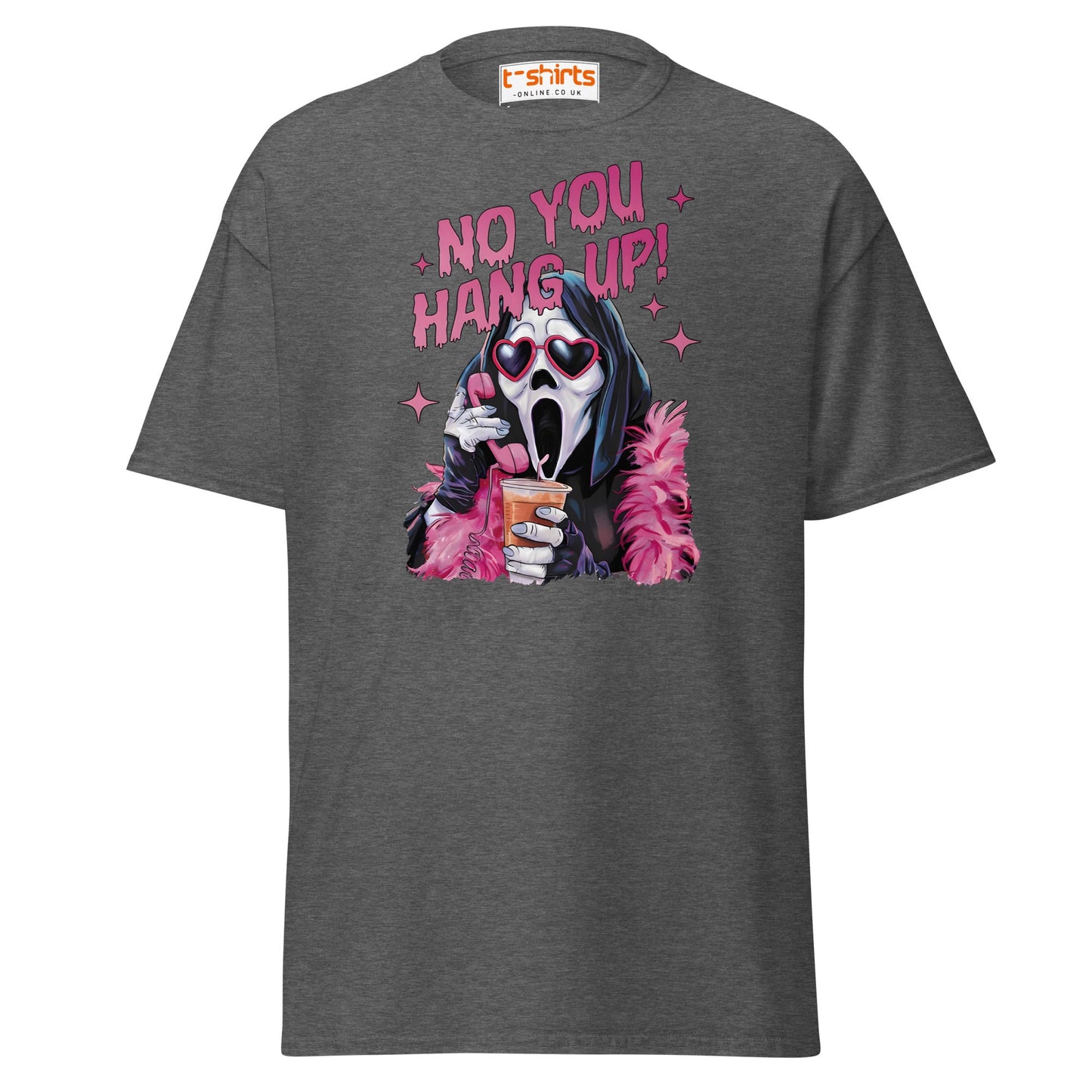 No You Hang Up Ghostface T-Shirt - Dark Heather - T-Shirts Online