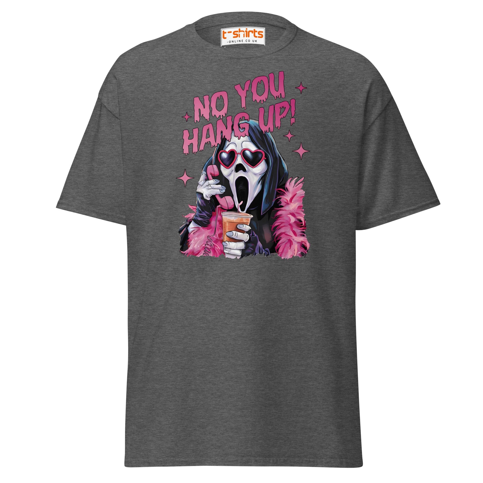 No You Hang Up Ghostface T-Shirt - Dark Heather - T-Shirts Online