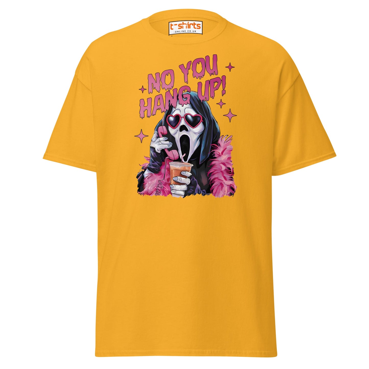 No You Hang Up Ghostface T-Shirt - Gold - T-Shirts Online
