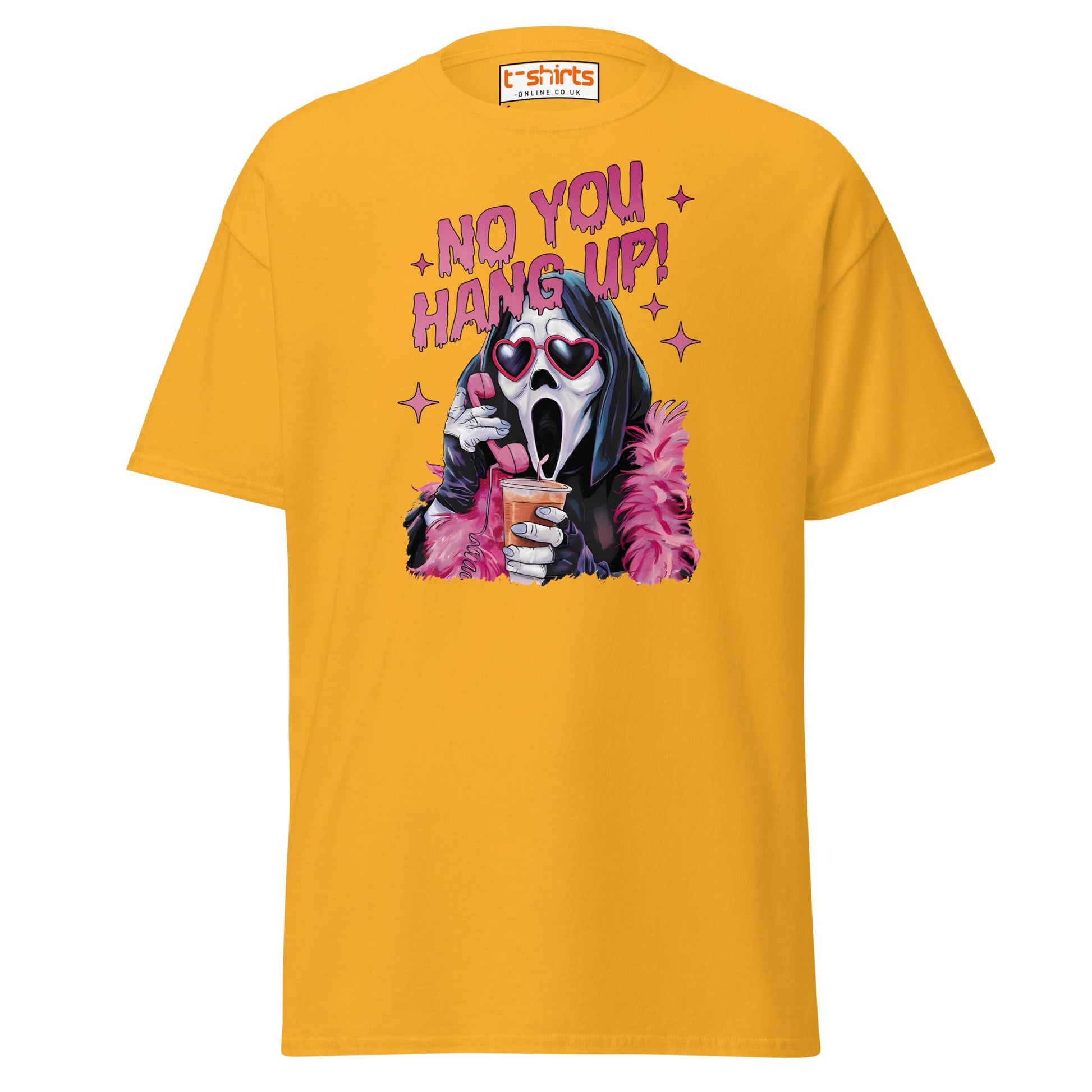 No You Hang Up Ghostface T-Shirt - Gold - T-Shirts Online