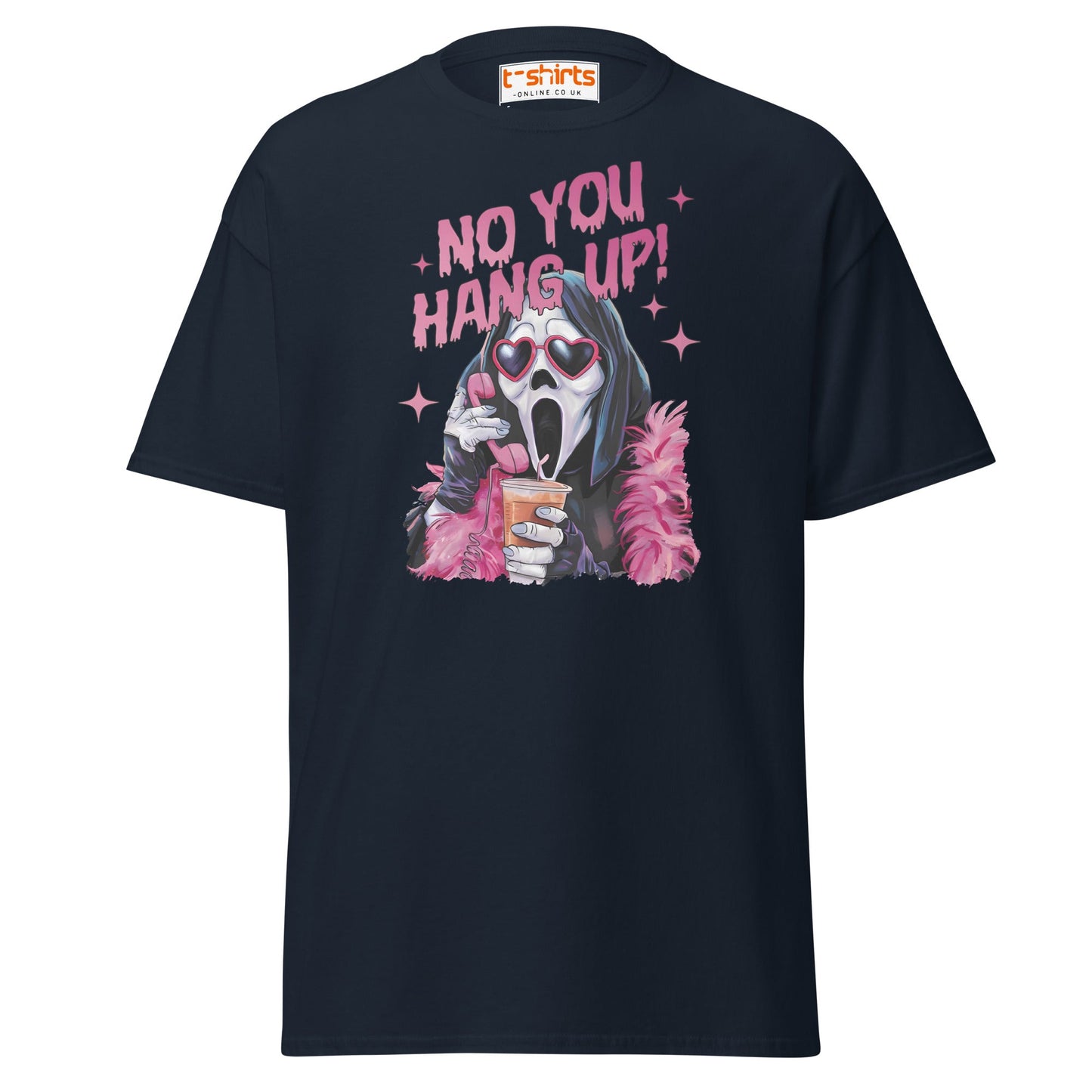 No You Hang Up Ghostface T-Shirt - Navy - T-Shirts Online